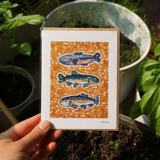 Three Fish Art Card