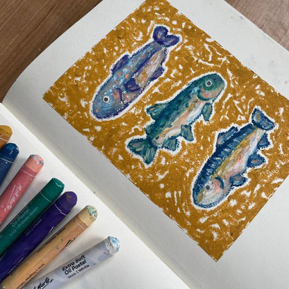 Three Fish Art Card