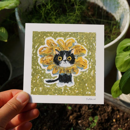 Flower Cat Mini Print
