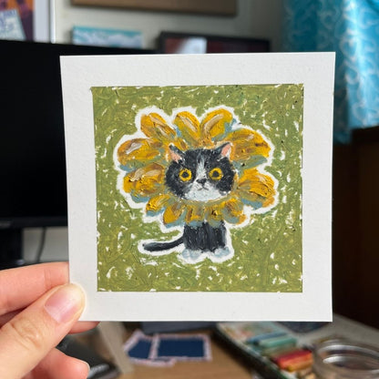 Flower Cat Mini Print