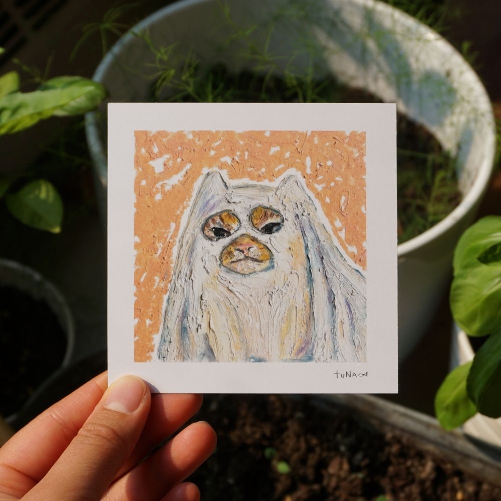 Ghost Cat Mini Print