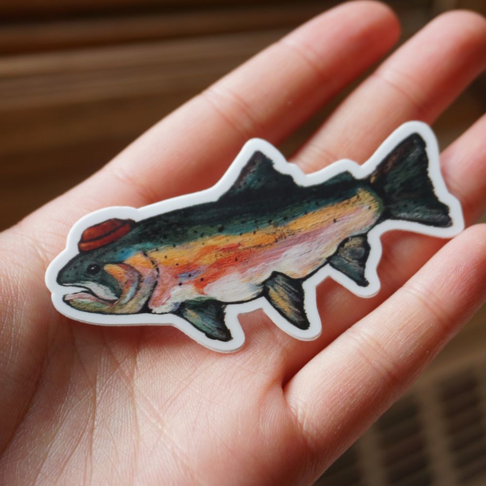 Fish Hat Sticker