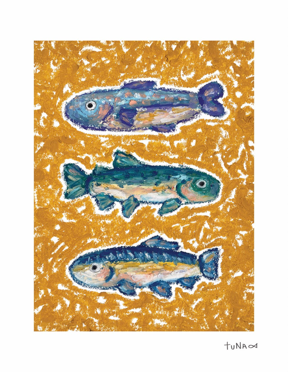 Three Fish Art Card